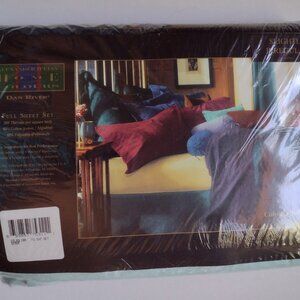 Vintage Alexander Julian Dan River Full Sheet Set USA Cotton Percale new